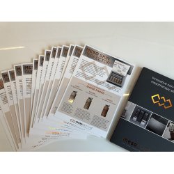 15 exclusive product sheets with assembly folder made with soft touch, hot foil and lacquer